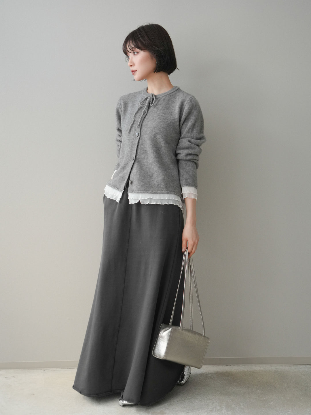 [予約]スウェットフレアロングスカート/sumikuro