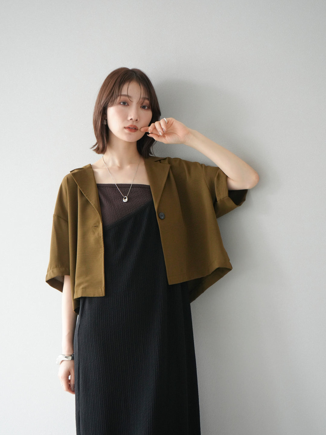 [予約]ハーフショートジャケット/ブラウン