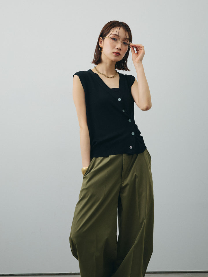 [予約]クールタッチ2WAYデザインニットベスト/ブラック