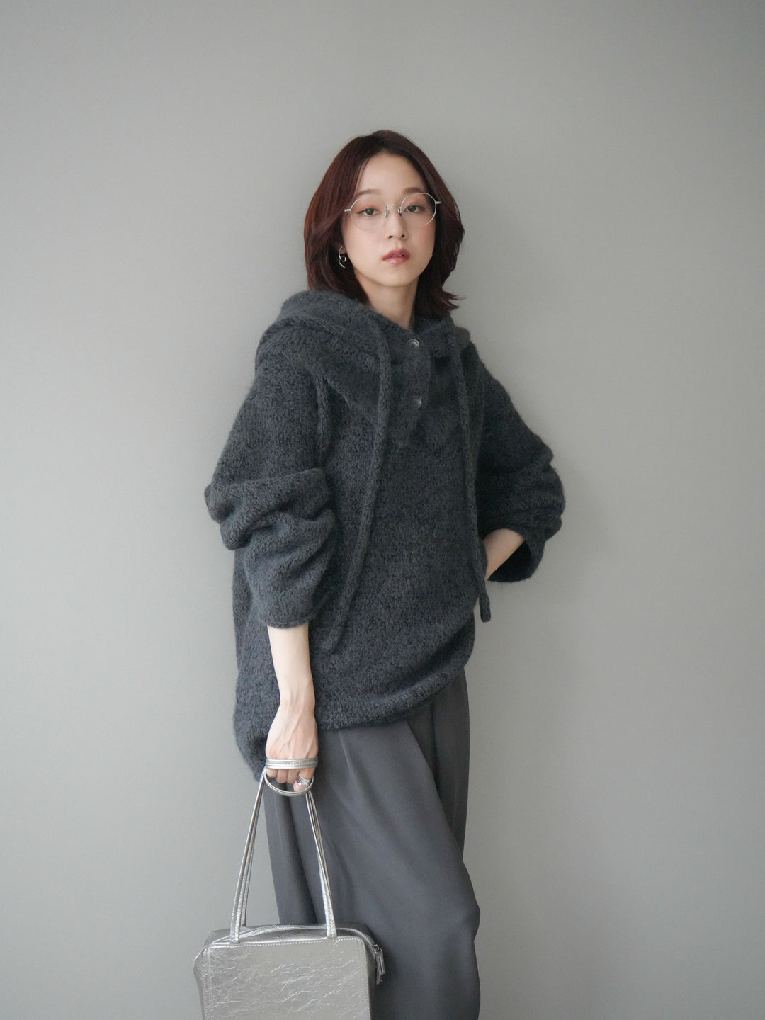 [SET]バラクラバSETニットプルオーバー+ベルトループデザインワイドパンツ(2set)