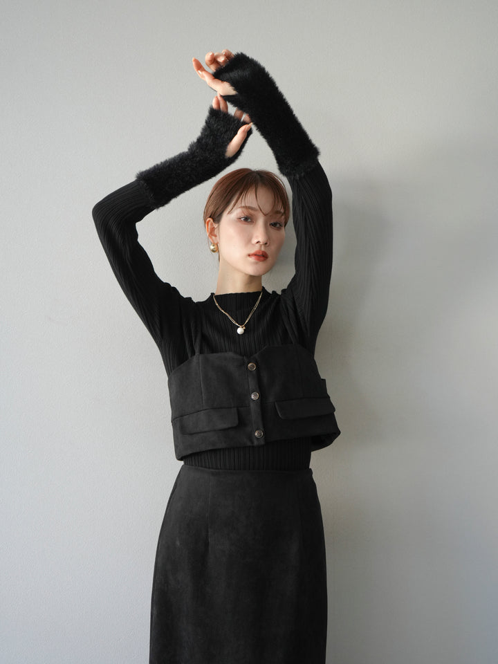 [予約]スウェードビスチェ/ブラック