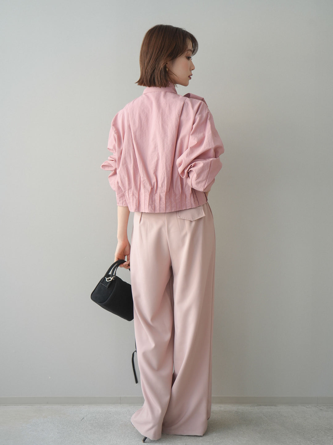 [予約]ベルト付キーホルダーモチーフワイドパンツ/pink