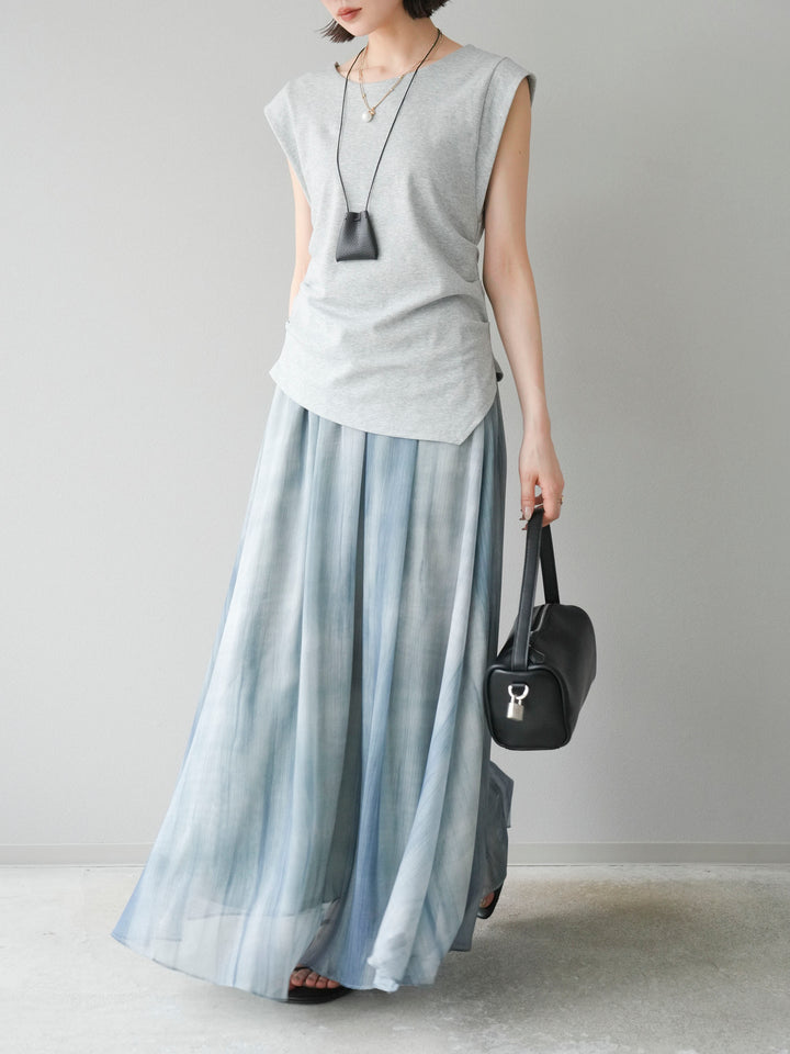 【預購】Nuance 透視喇叭裙/綠色