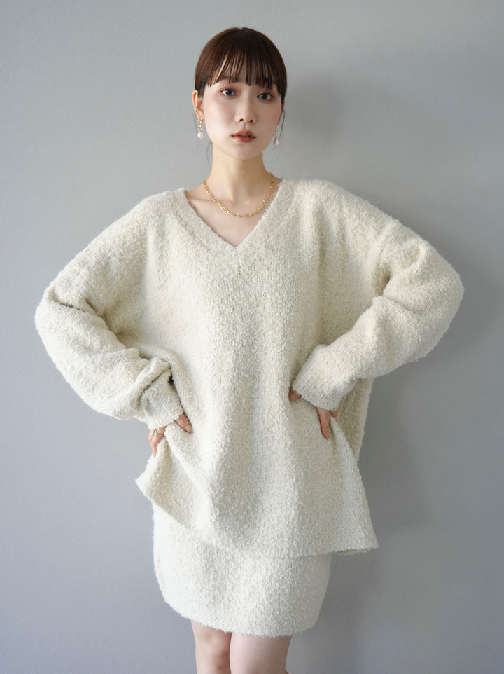 [SET] 橢圓針織衫 & 迷你裙 SET UP