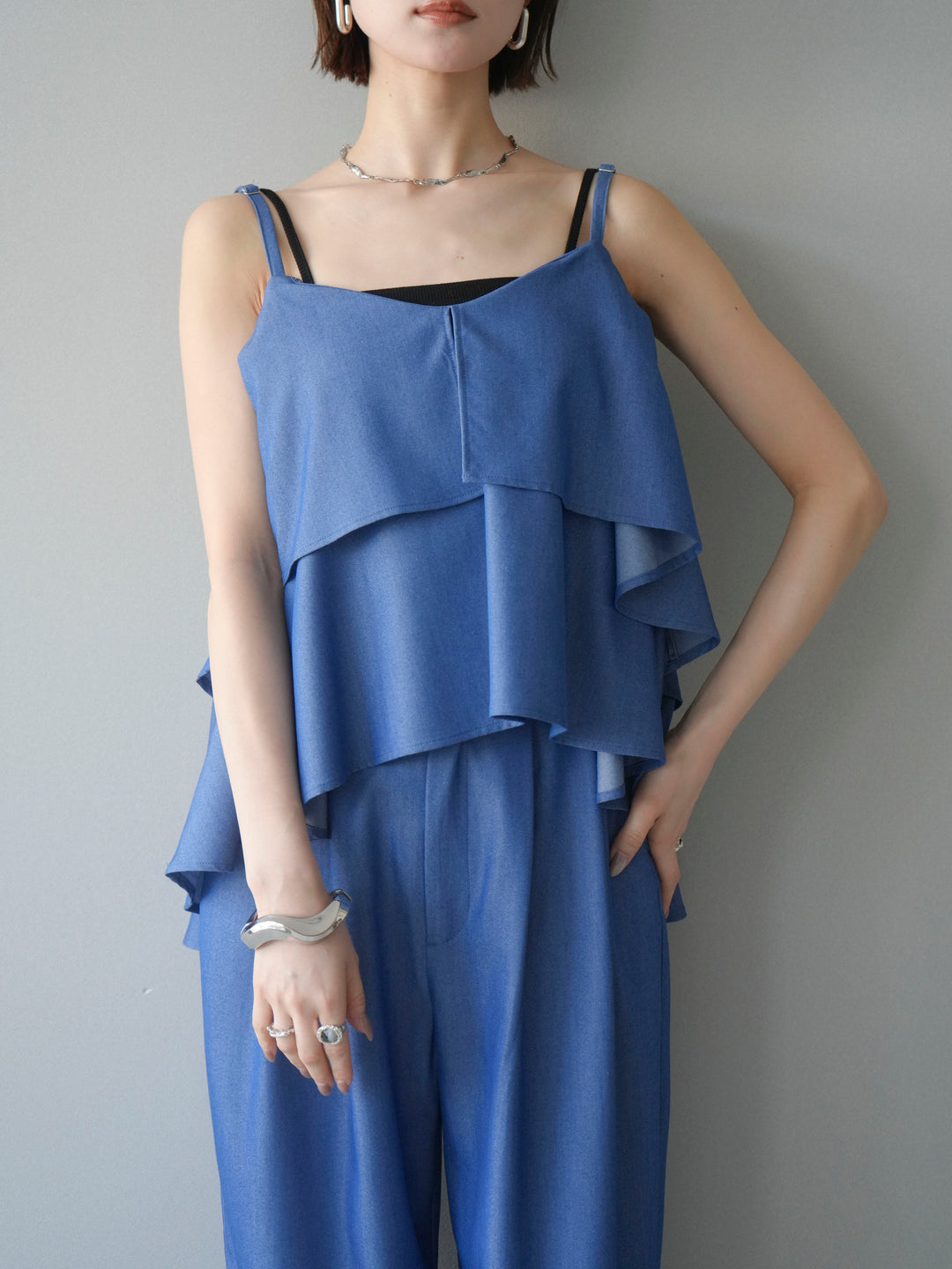 [予約]ティアードキャミソール/blue