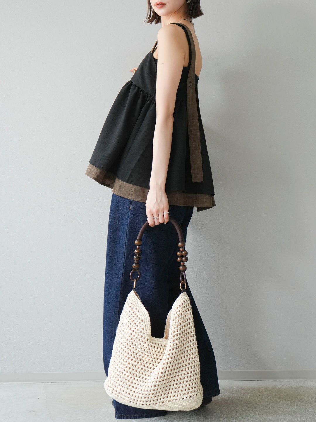 [予約]ダブルタックワイドデニムパンツ/インディゴ