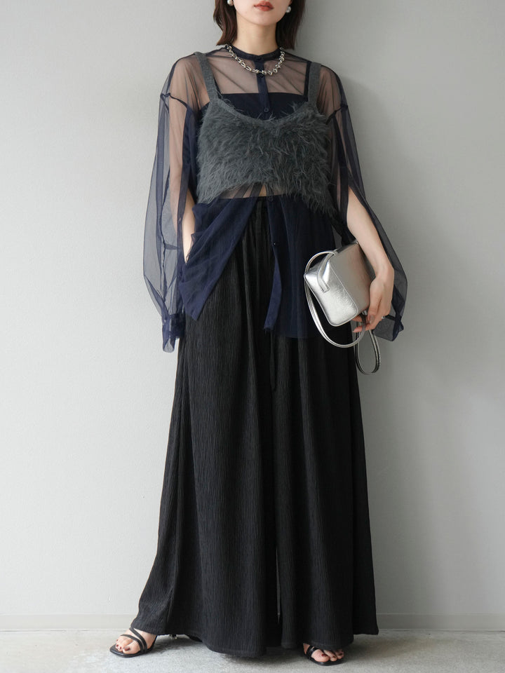 [予約]シャギーニットビスチェ/チャコール