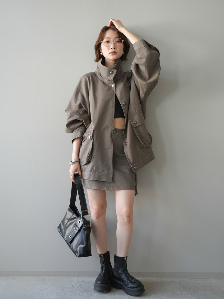 [予約]カーゴディテールミニスカート/khaki