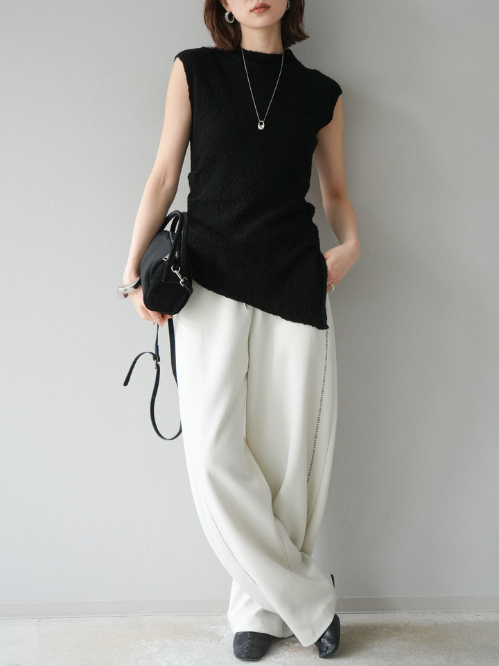 [予約]ハンドステッチ風スウェットパンツ/アイボリー