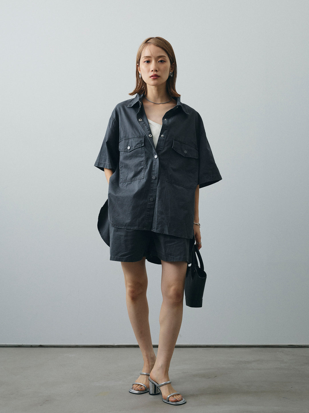 [SET]ミリタリーオーバーシャツ＆ハーフパンツSET UP+ミリタリーオーバーシャツ＆ハーフパンツSET UP(2set)