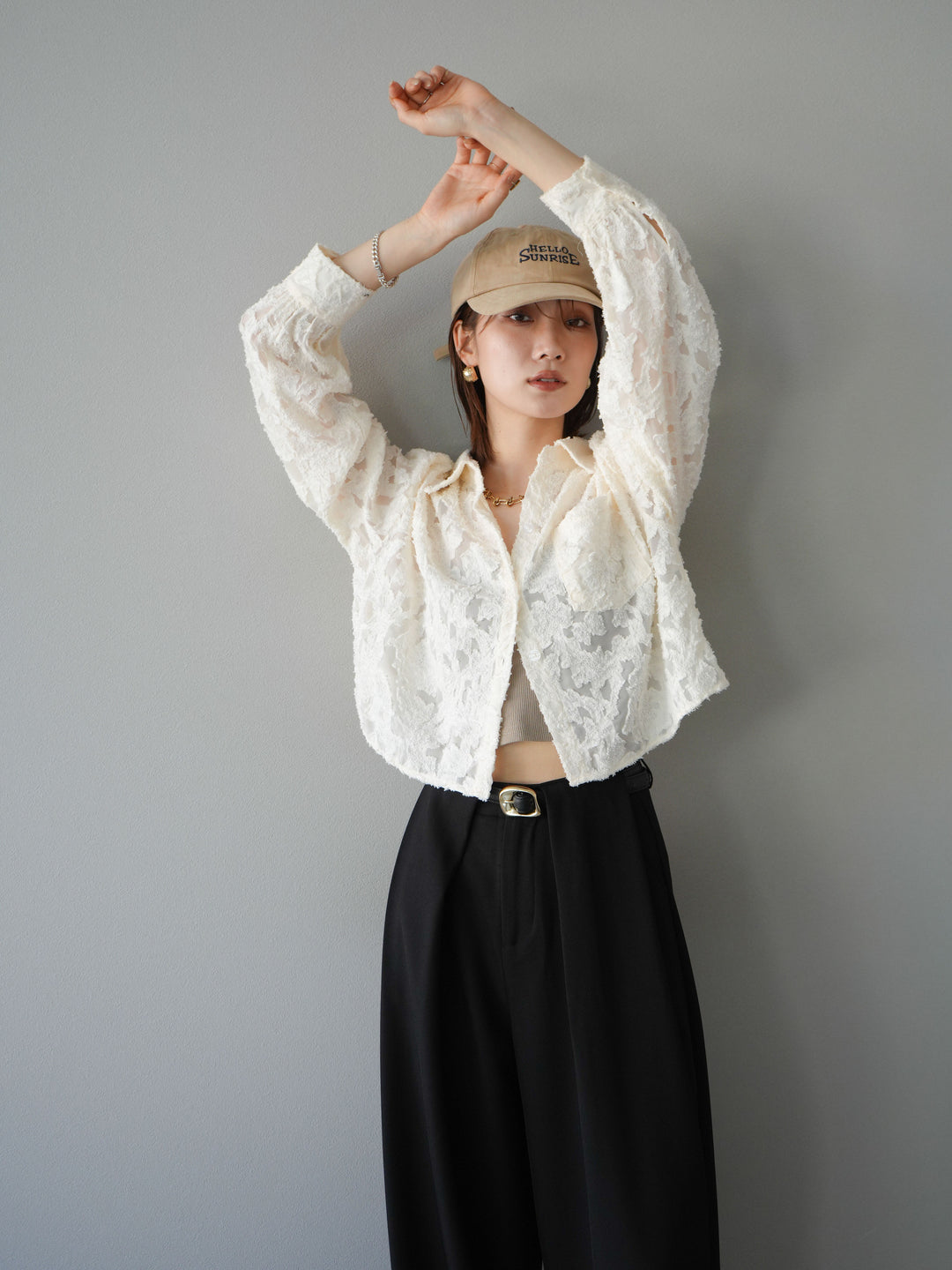 [予約]ジャガードショートシャツ/オフホワイト