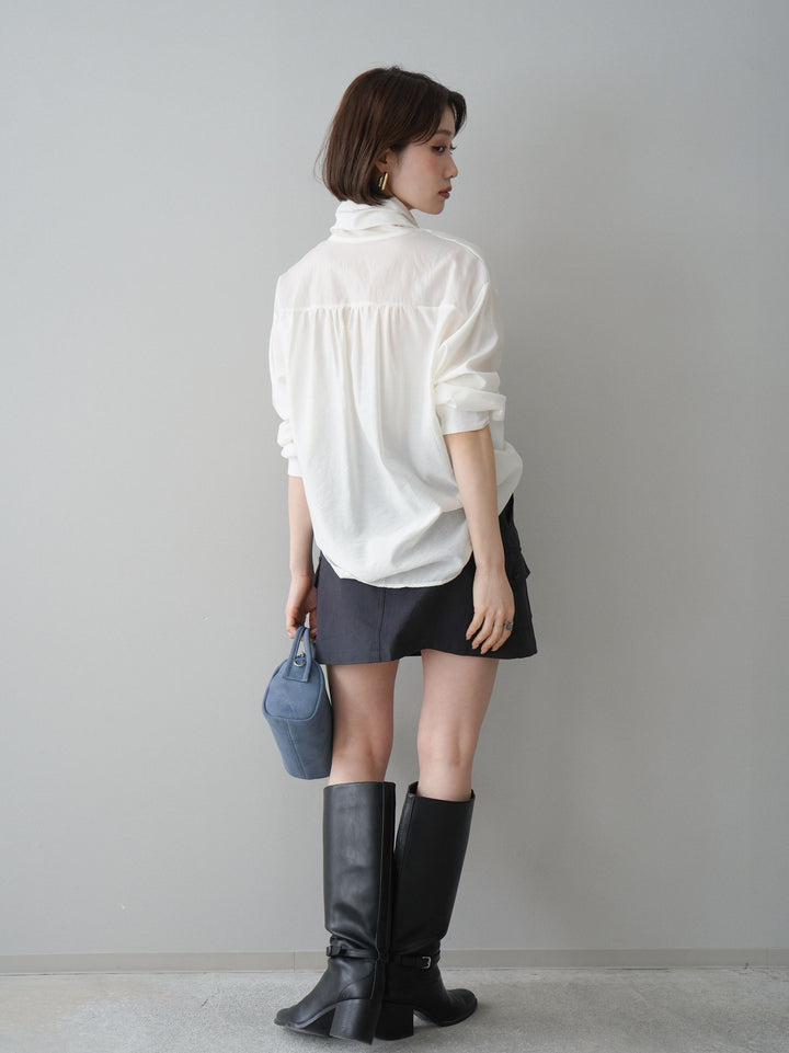 [予約]ベルト付カーゴミニスカート/black