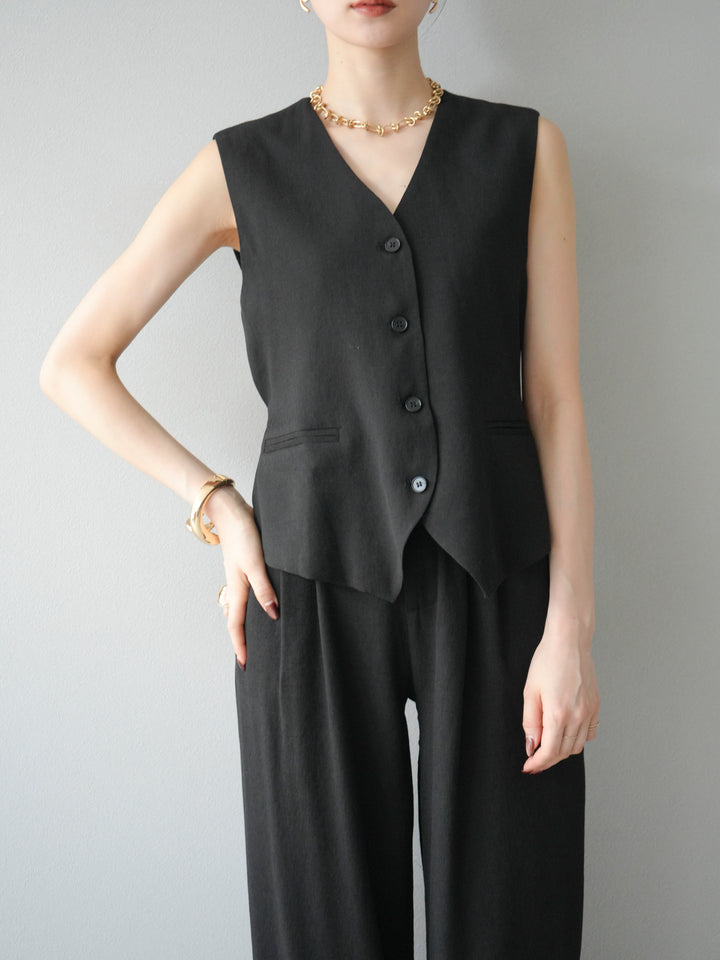 [SET]Vネックジレ＆ワイドパンツSET UP(2set)