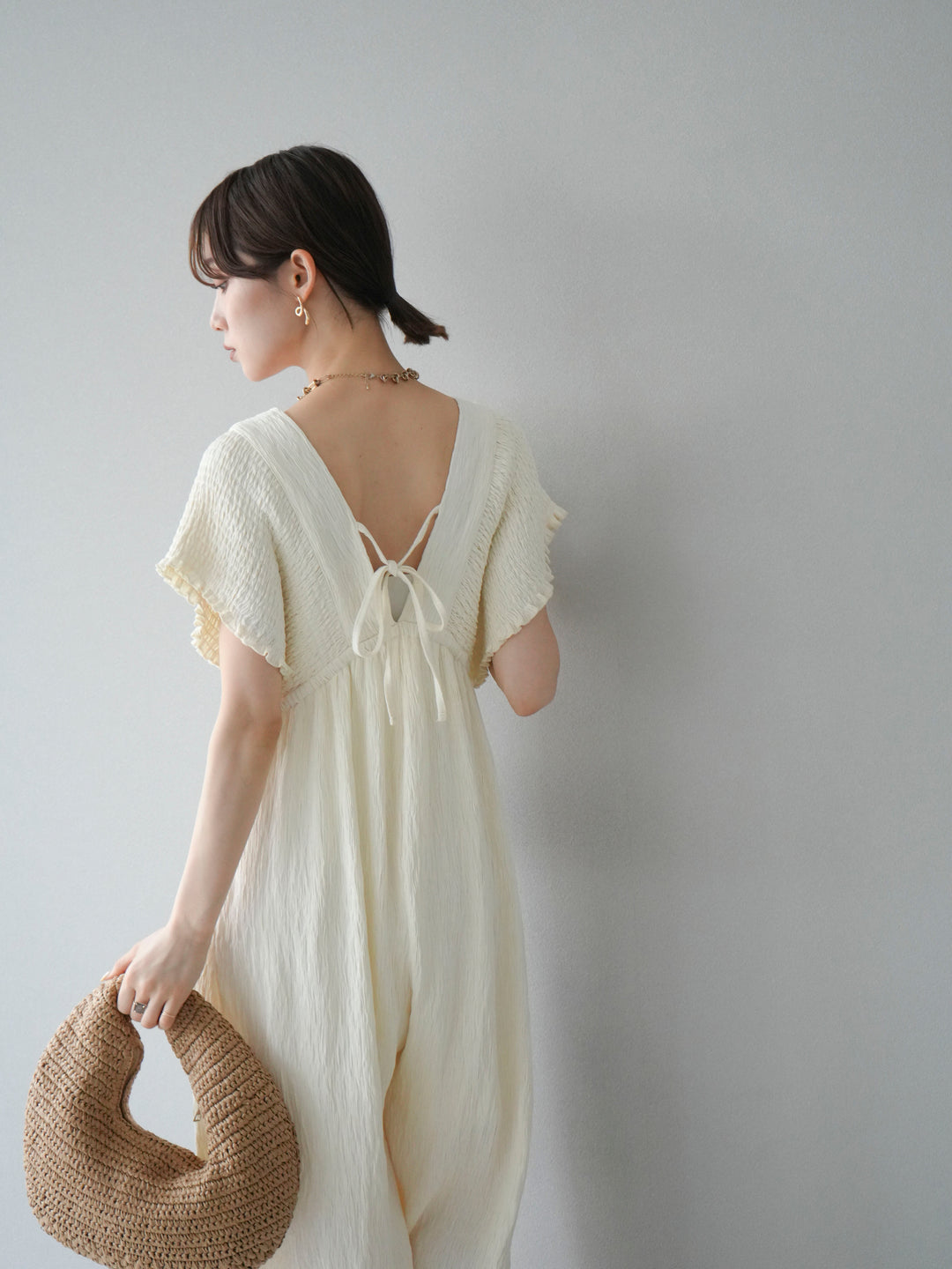 [SET]楊柳シャーリングサロペット+楊柳シャーリングサロペット(2set)