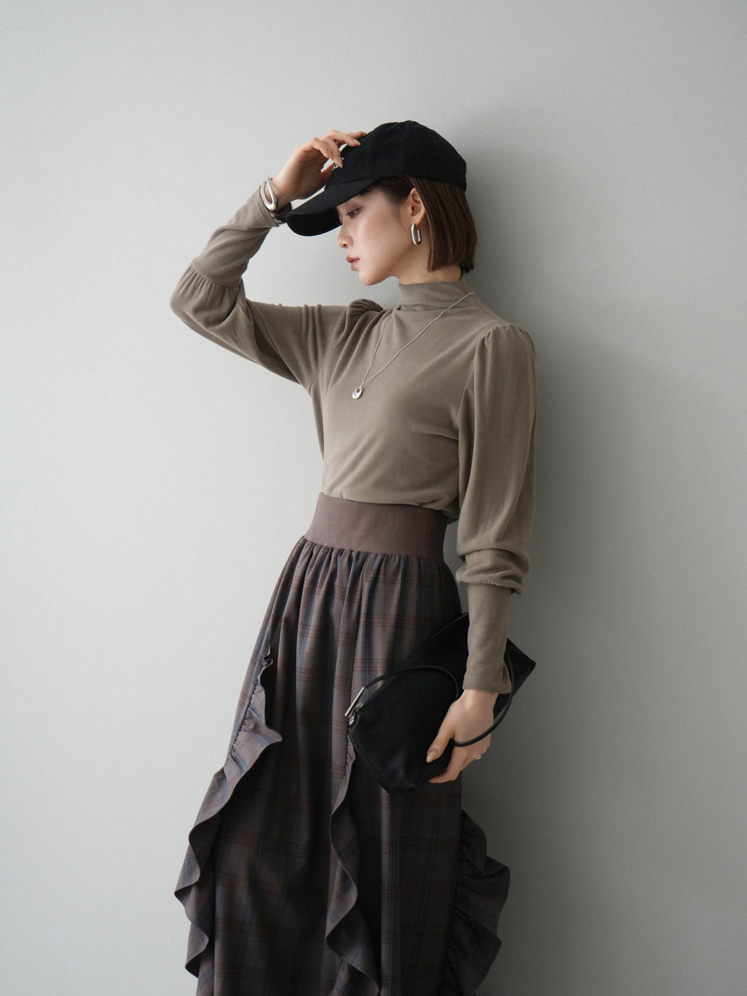 [SET]プチネックパワーショルダー起毛トップス+プチネックパワーショルダー起毛トップス(2set)