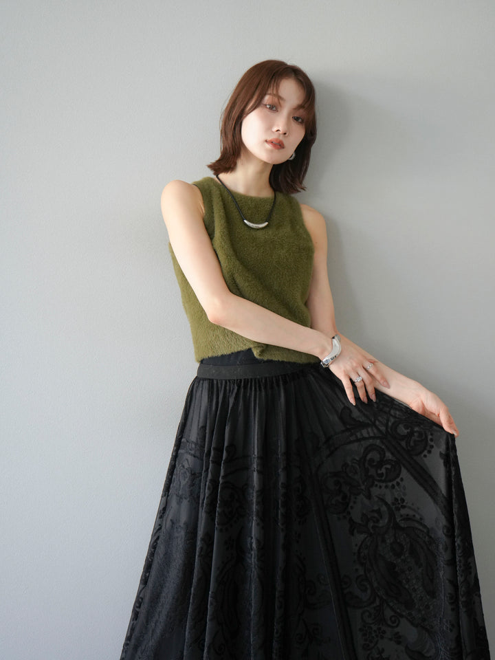 [予約]シャギーニットタンクトップ/カーキ