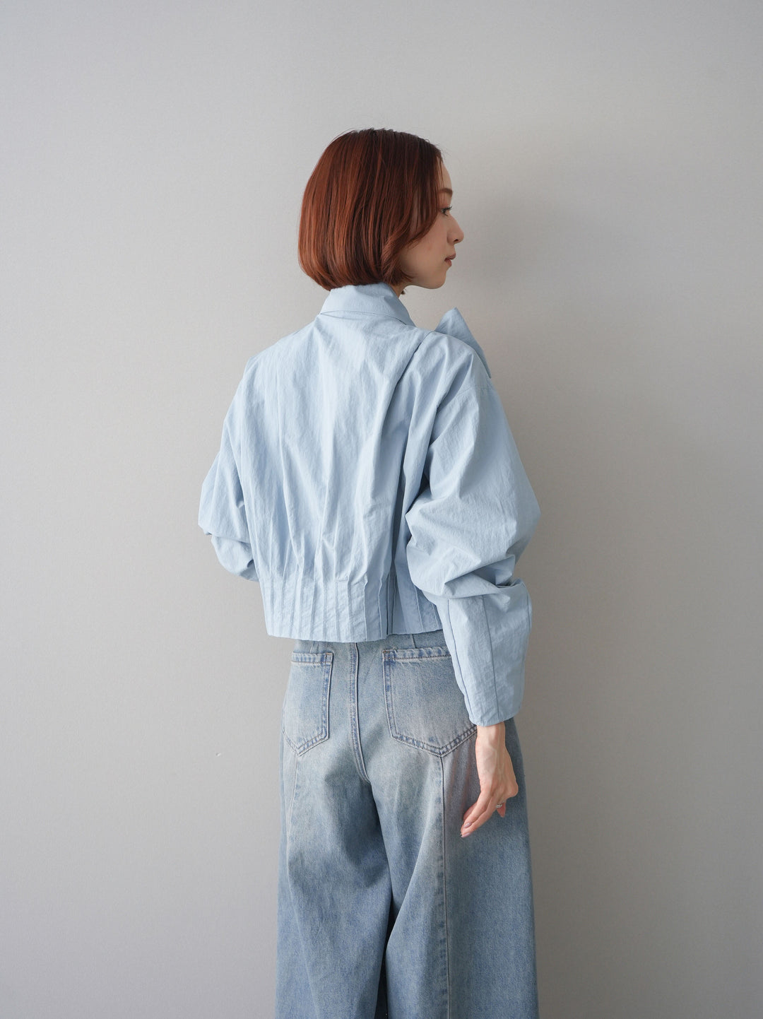 [SET]ボウタイ裾プリーツライトジャケット+ボウタイ裾プリーツライトジャケット(2set)