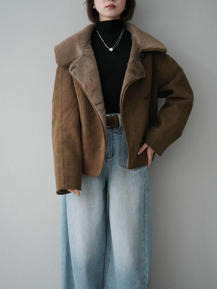 [予約]ムートンショートジャケット/khaki
