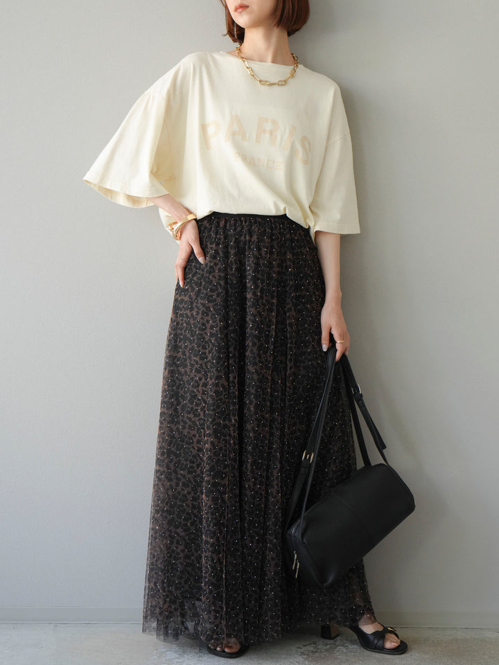 [予約]ピグメントロゴプリントTシャツ/アイボリー