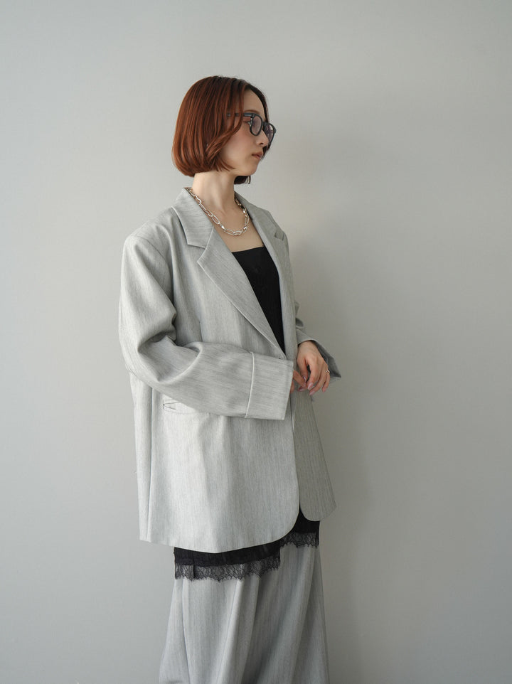 [予約]ダブルボタンヘリンボーンジャケット/lightgray