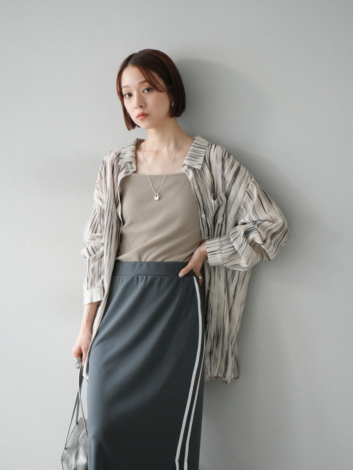 [予約]マルチWAYニュアンス柄オーバーシャツ/ベージュ