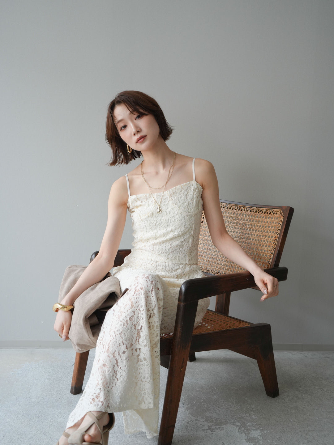 [SET]フルレースキャミ＆IラインスカートSET UP