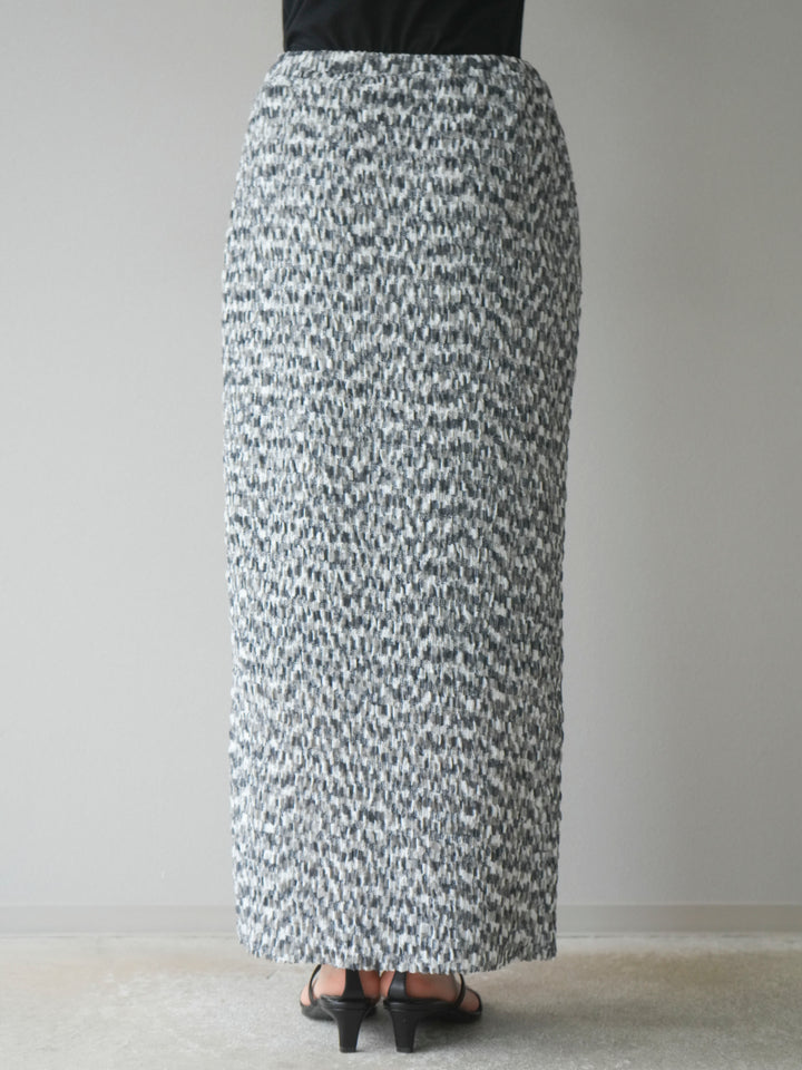 [予約]マルチカラーランダムプリーツタイトスカート/ブラック