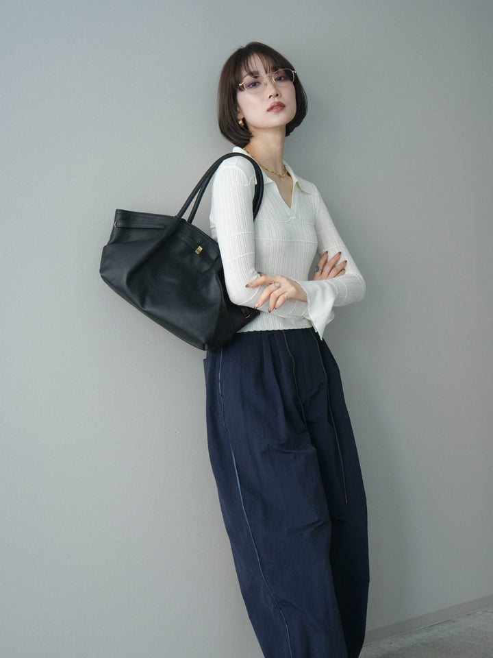 [予約]シアーリブスキッパーニットトップス/ivory