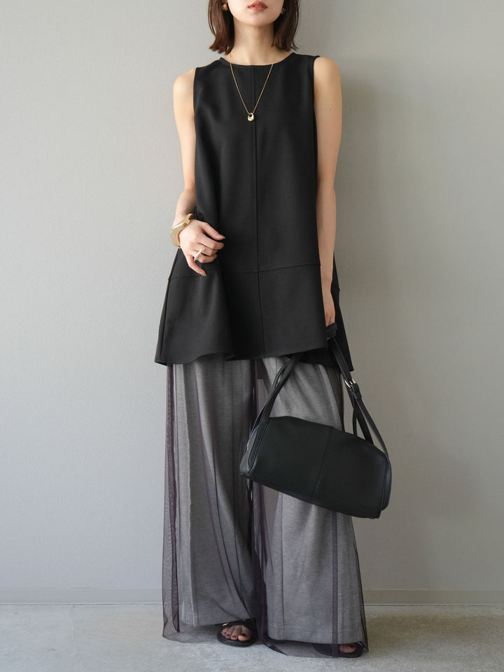 [予約]フレアノースリーチュニック/ブラック