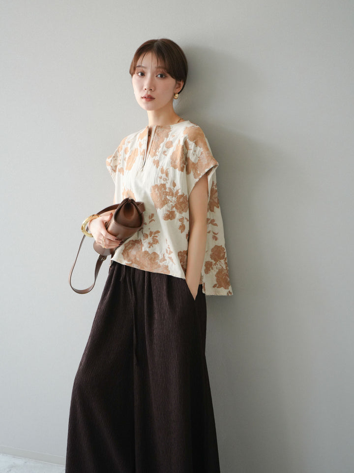 [予約]ジャガードZIPプルオーバー/ベージュ