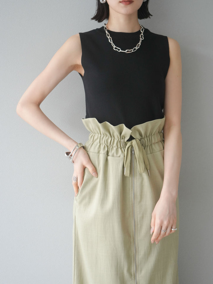 [予約]レーヨンニットタンクトップ/ブラック