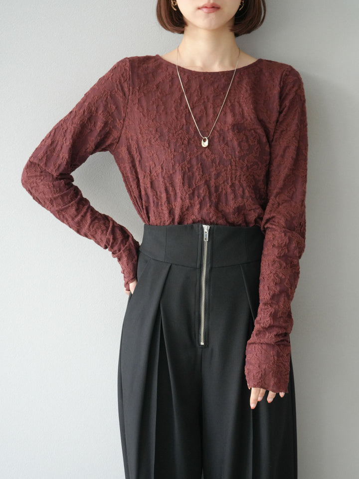 [予約]シアージャガードトップス/ブラウン