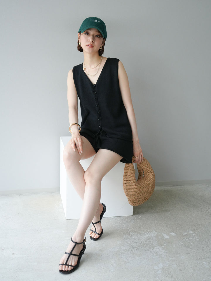 [SET]ニットベスト＆ショートパンツSET UP(2set)