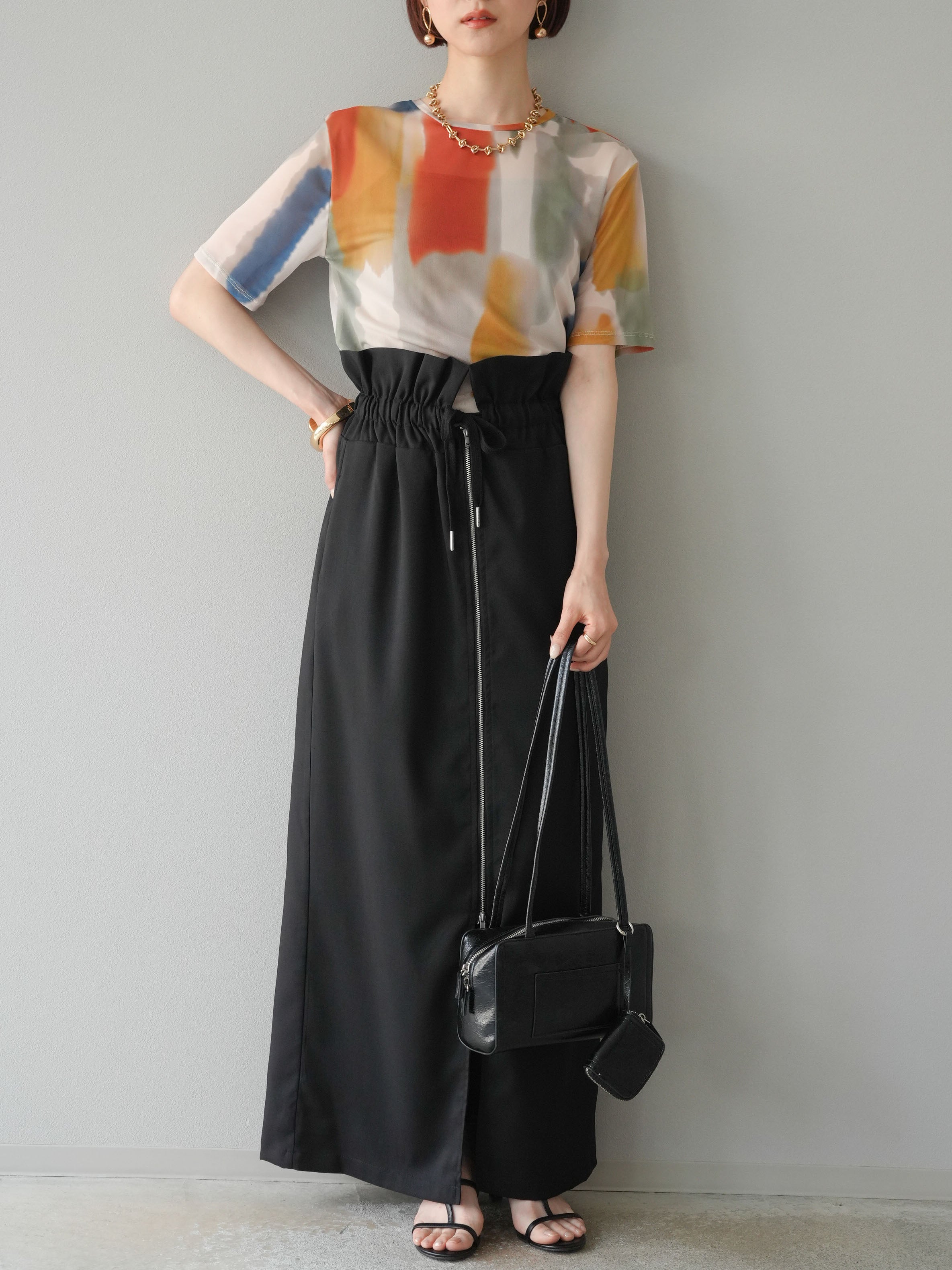 予約]水彩アートシアーTシャツ/オフホワイト – Lumier