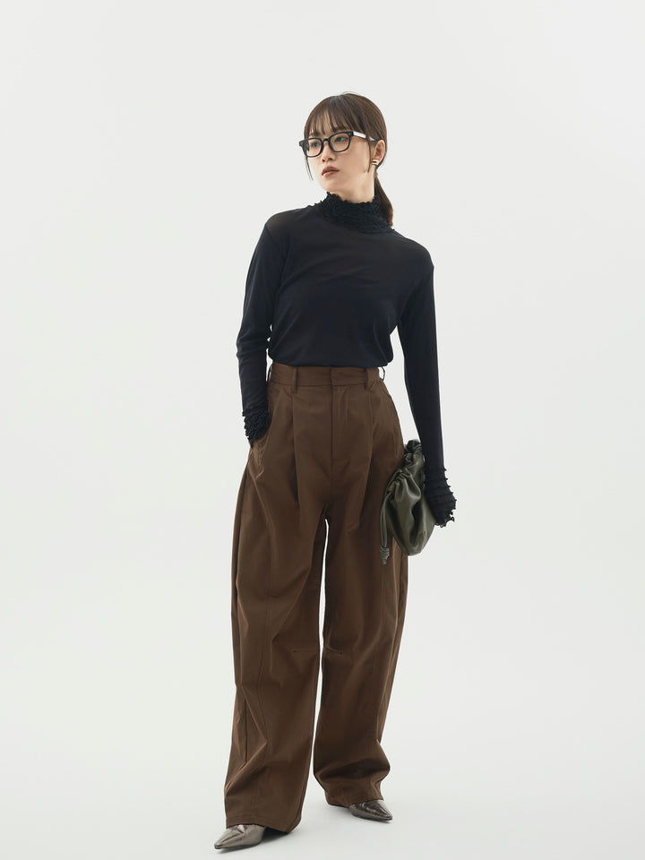 [予約]タフタワイドカーブパンツ/ブラウン