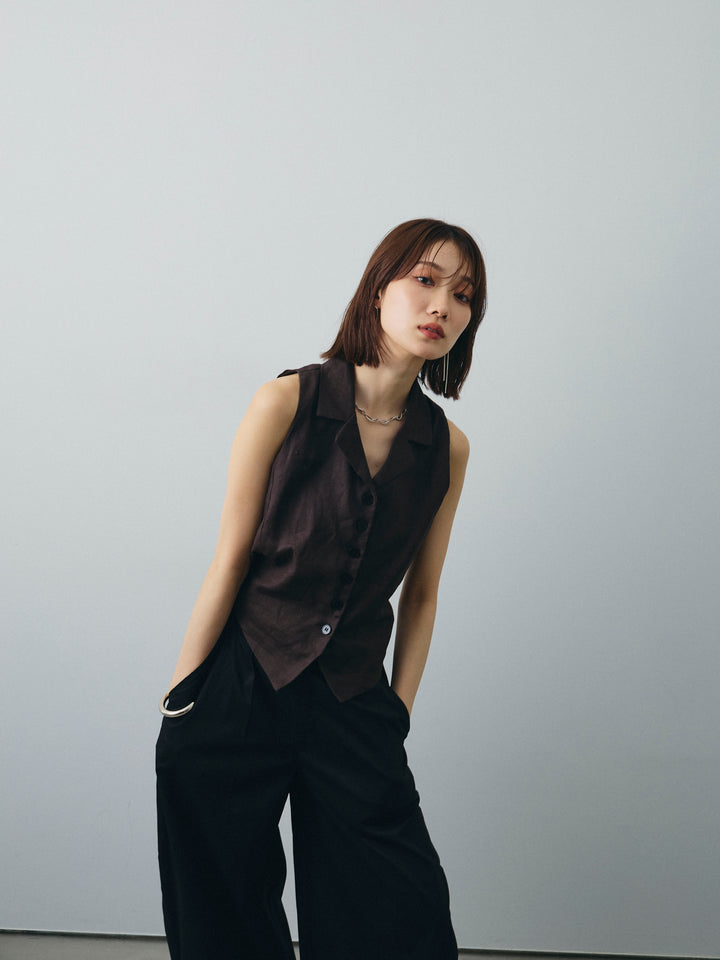 [SET]リネンライクテーラードジレ+リネンライクテーラードジレ(2set)