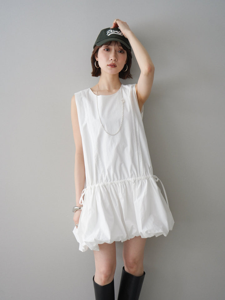 [予約]ノースリバルーンミニワンピース/white