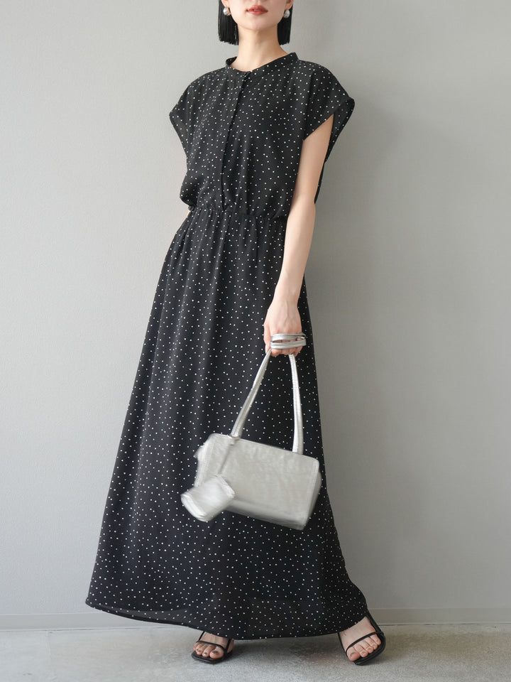 [予約]ハートドットフレアロングスカート/ブラック