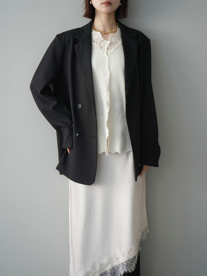 [SET]ダブルブレストオーバージャケット+選べるアクセセット(2set)