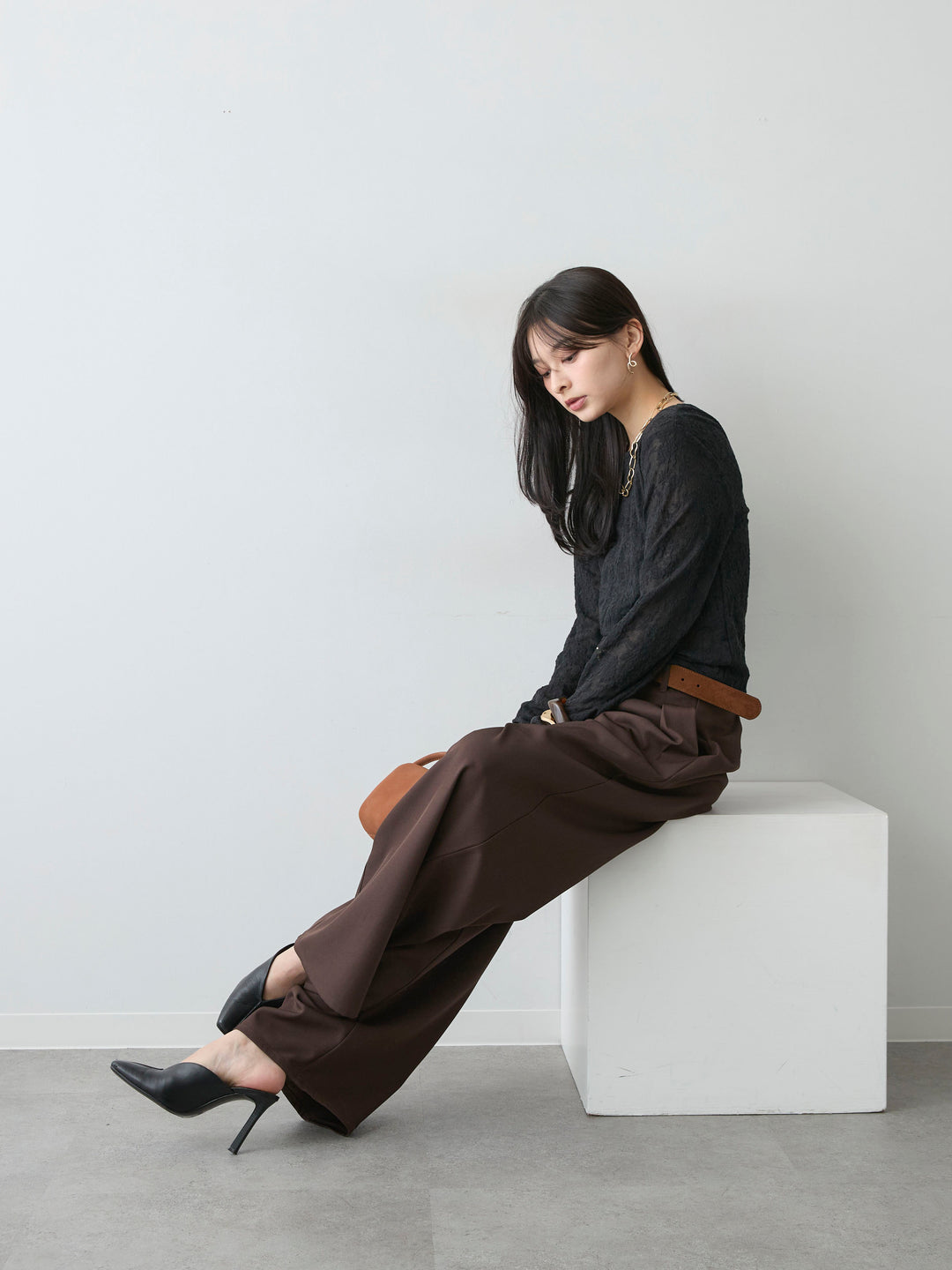 [SET]カットレースバックオープントップス+選べるアクセセット(2set)