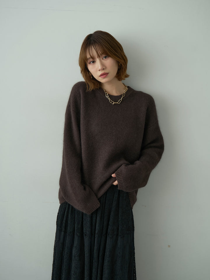 [SET]ソフトシャギークルーネックプルオーバー+選べるアクセセット(2set)