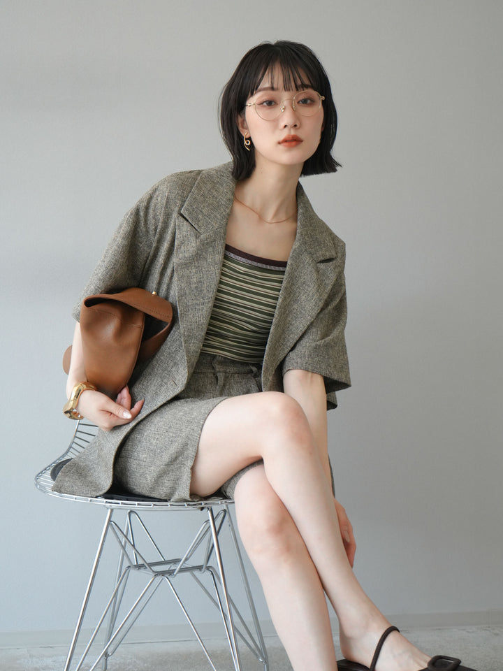 [SET]サマーツイードハーフジャケット+サマーツイードハーフパンツ(2set)