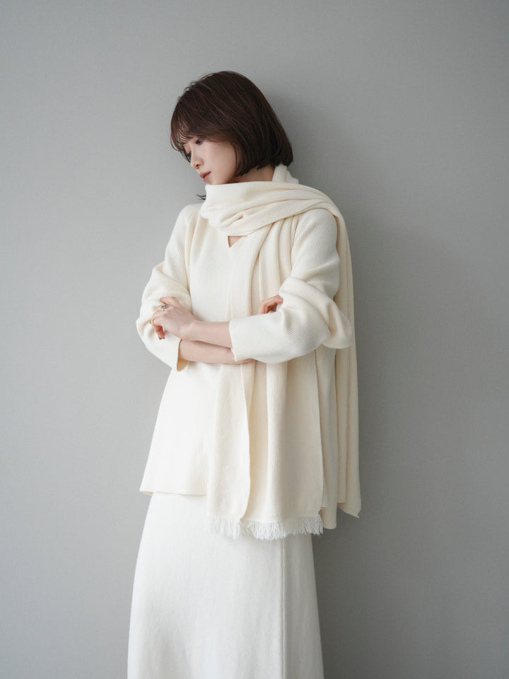 [SET]ストール付キーネックニットSET UP