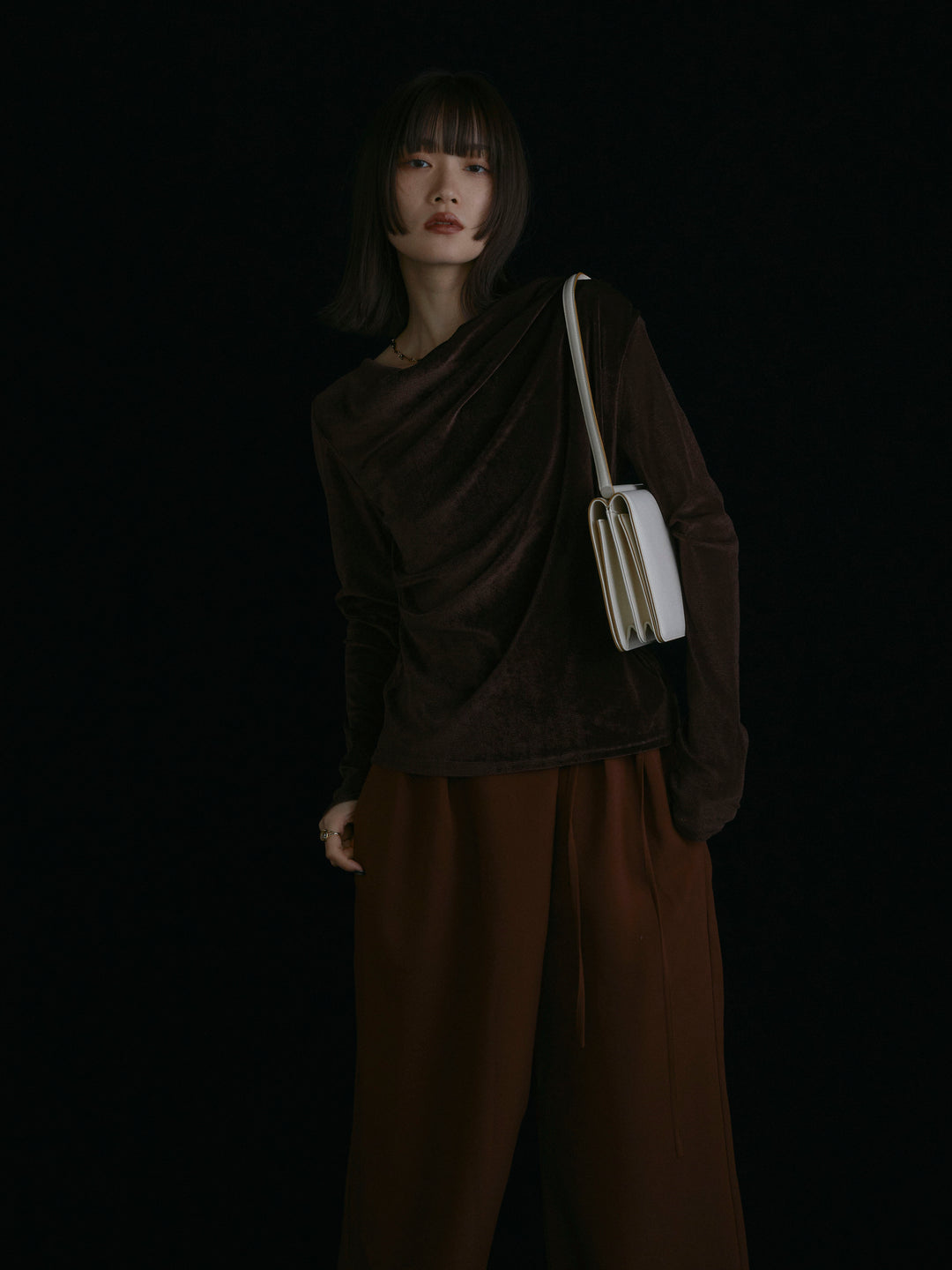 【Allure】[SET]シアーベロアタックデザイントップス+シアーベロアタックデザイントップス(2set)