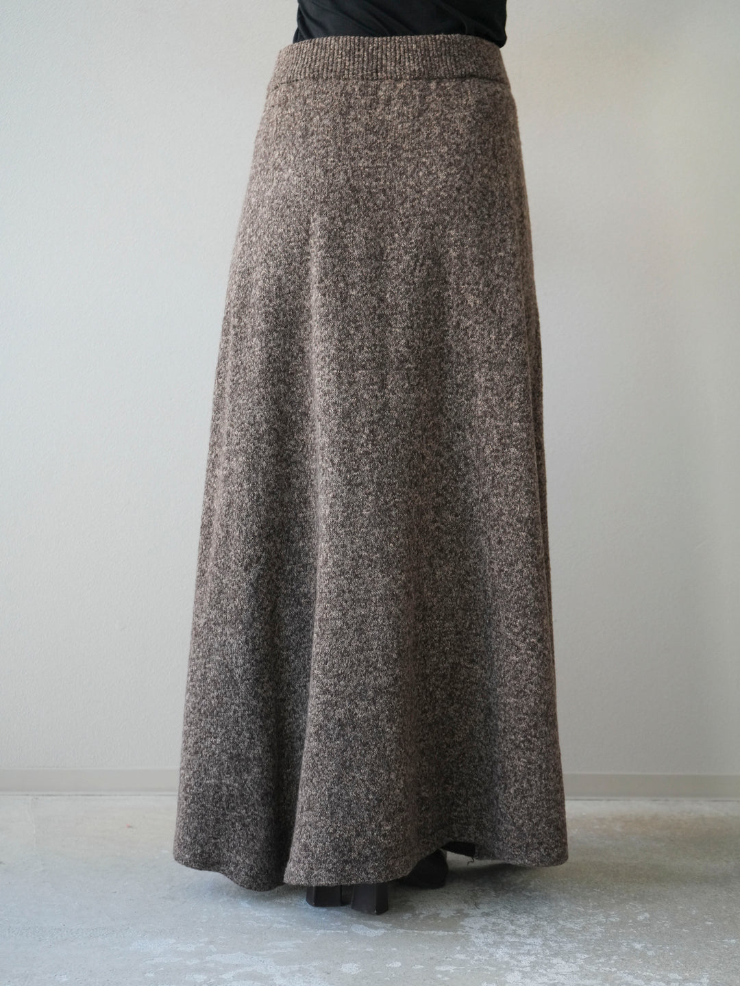 [予約]ミックスヤーンニットスカート/ブラウン