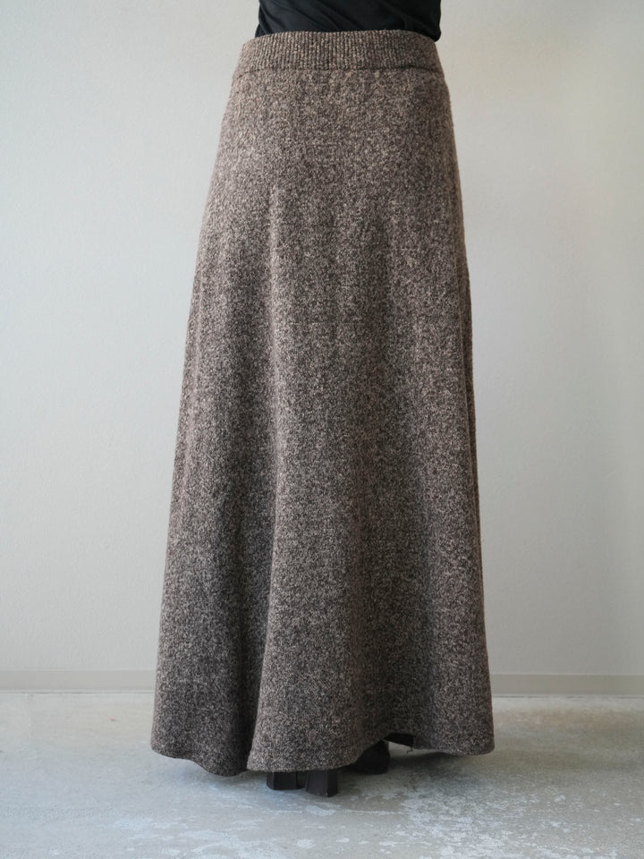[予約]ミックスヤーンニットスカート/ブラウン