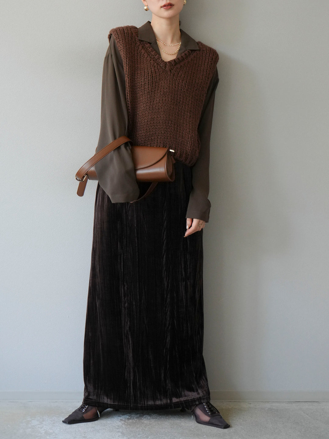 [予約]レーヨンライクショートジャケット/モカ