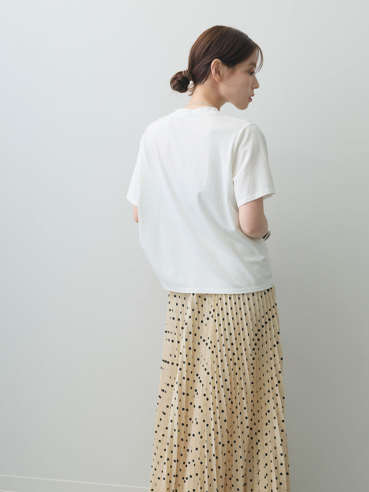 [SET]ラッフルドッキングTEE+ドットアコーディオンプリーツスカート(2set)