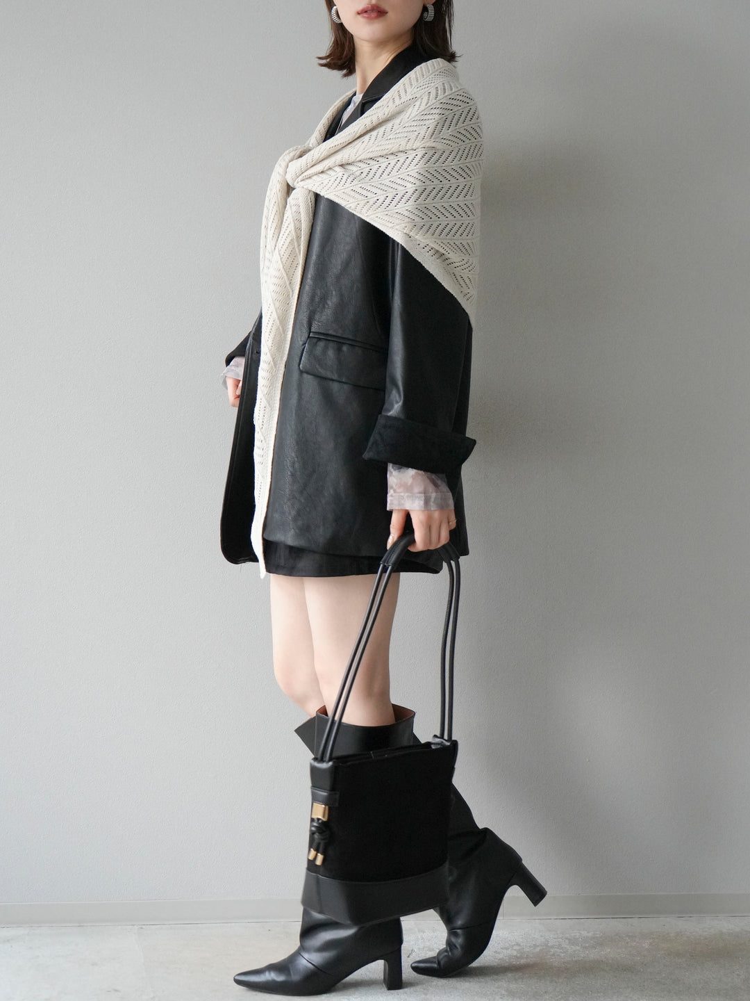 [予約]スエードペチパンツ付ミニスカート/ブラック