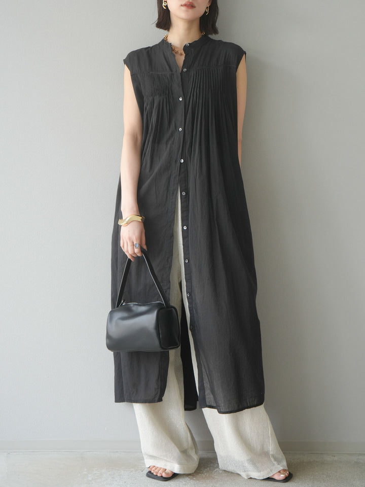 [予約]インド製コットンボイルワンピース/ブラック